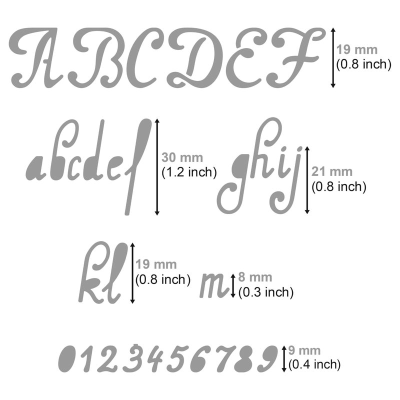 Aleks Melnyk No.34.1 Metal Wood Burning Alphabet and Number Stencil, Letter Template, Journal Stencil for Engraving Wood and Pattern, Bullet Journaling - Image 3